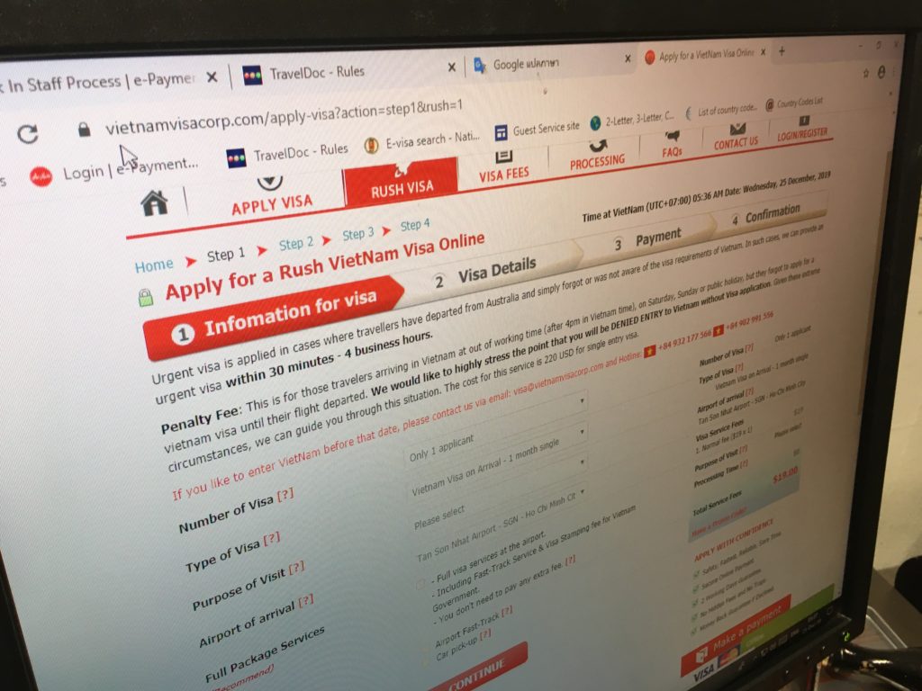 チェンマイ（タイ側）空港チェックイン時に 